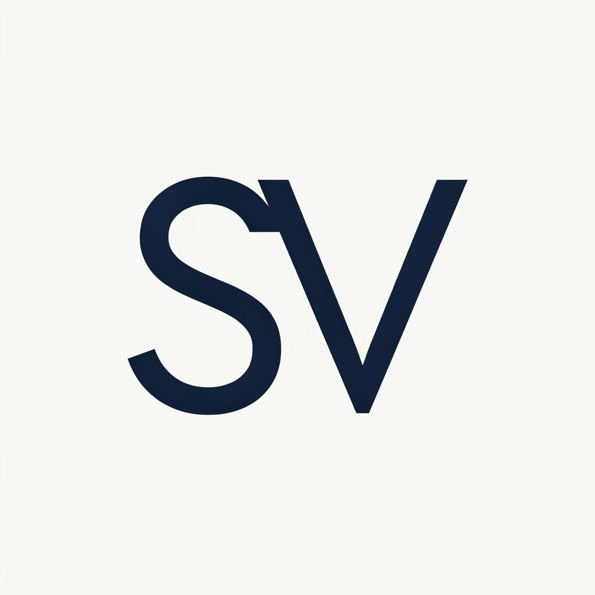 Geometric SV monogram logo in navy