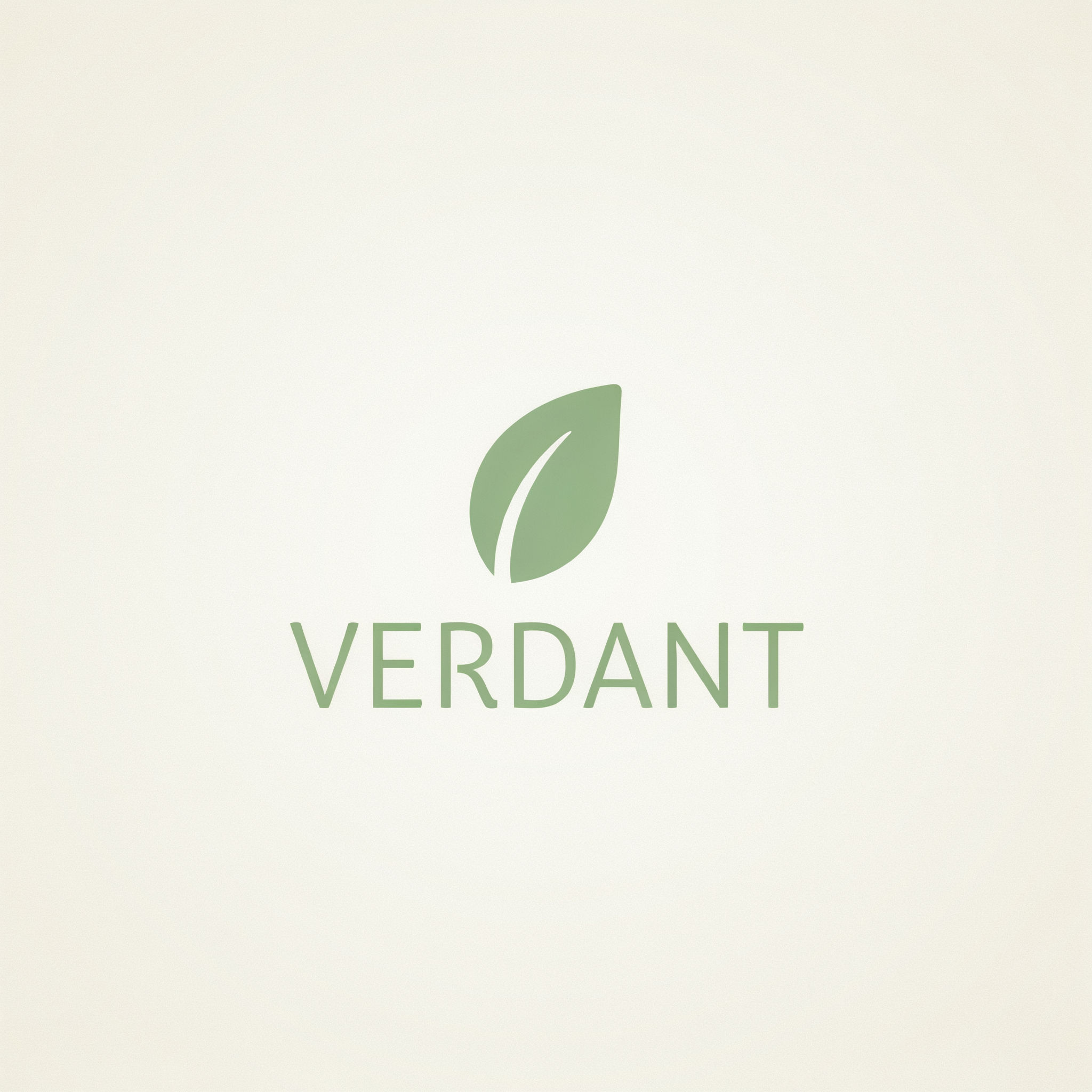 Minimal sage green leaf logo mark