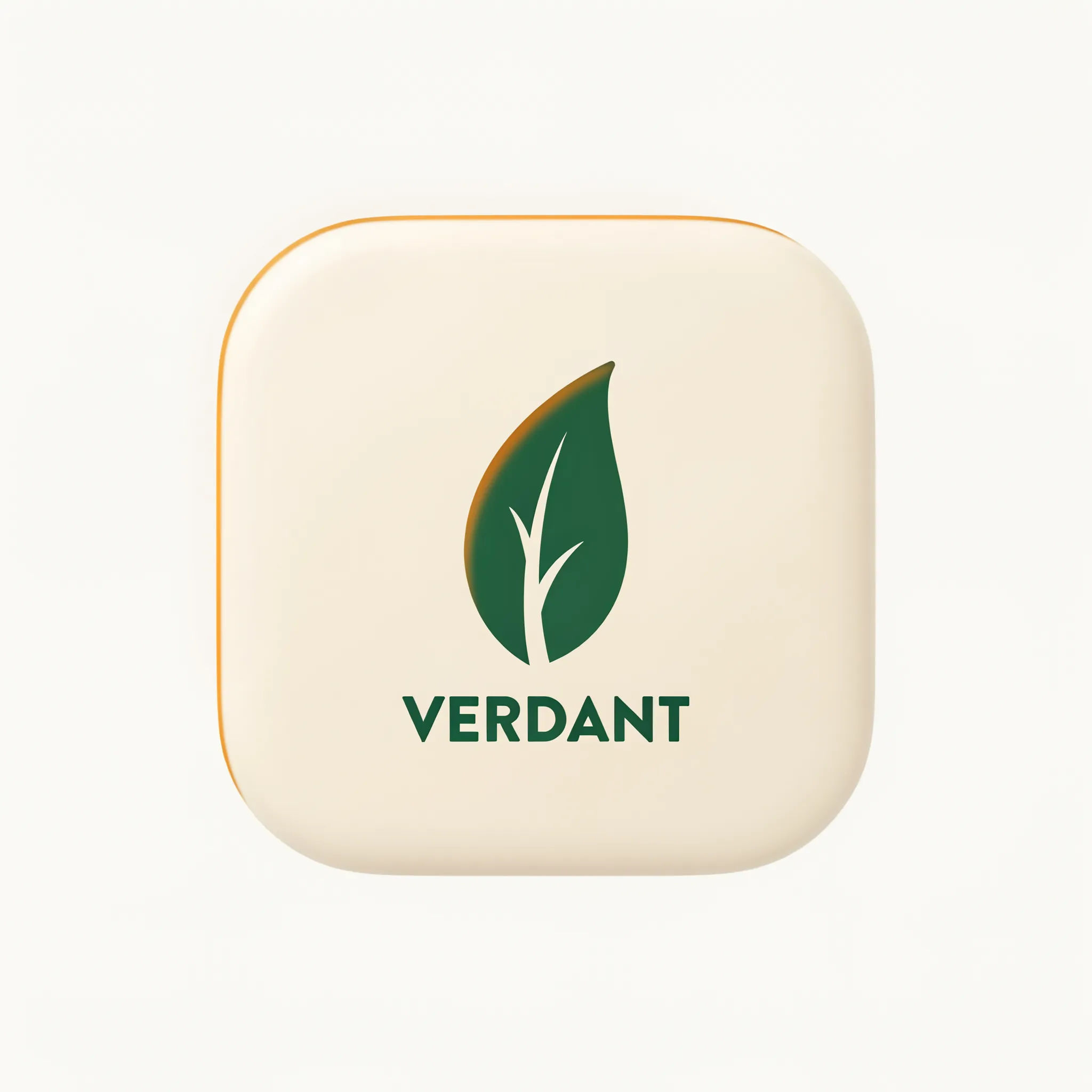Leaf logo mark on a rounded app icon tile