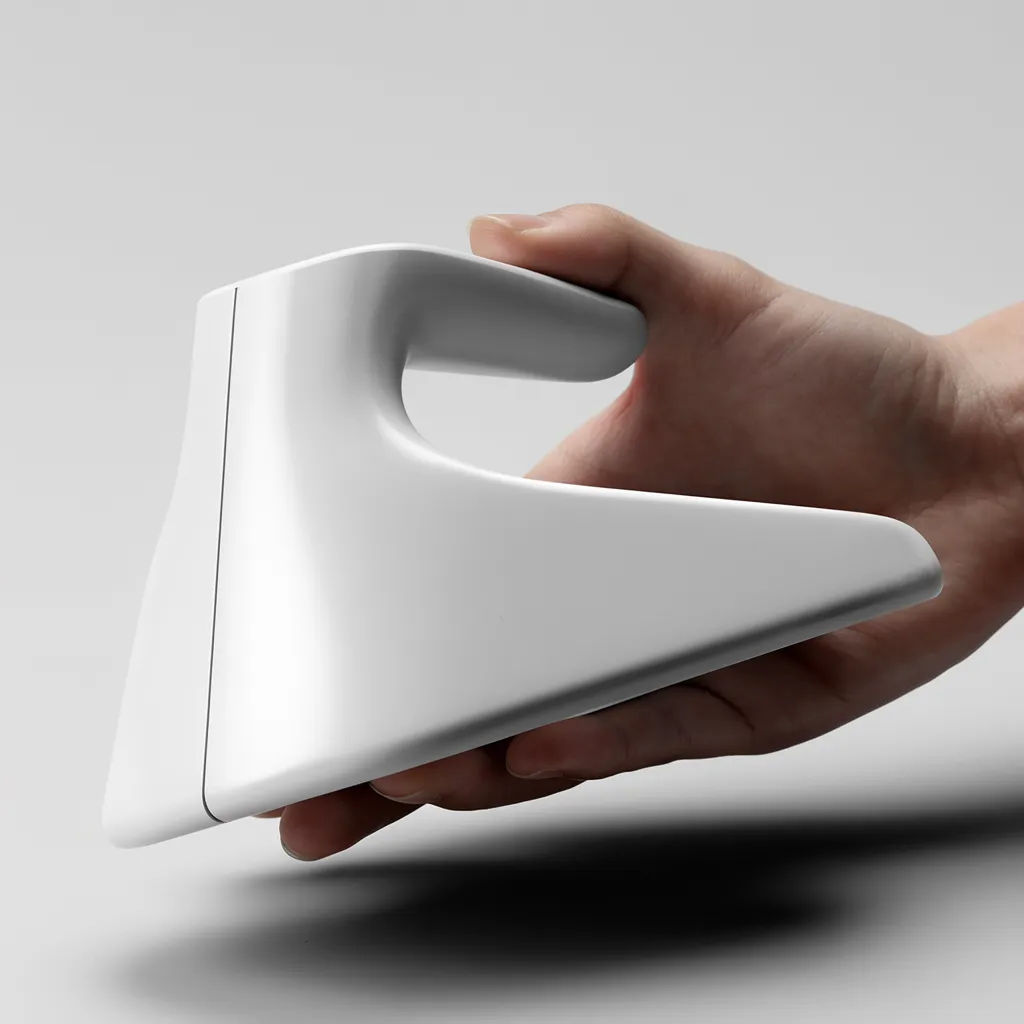 A hand holding the same product at a three-quarter angle