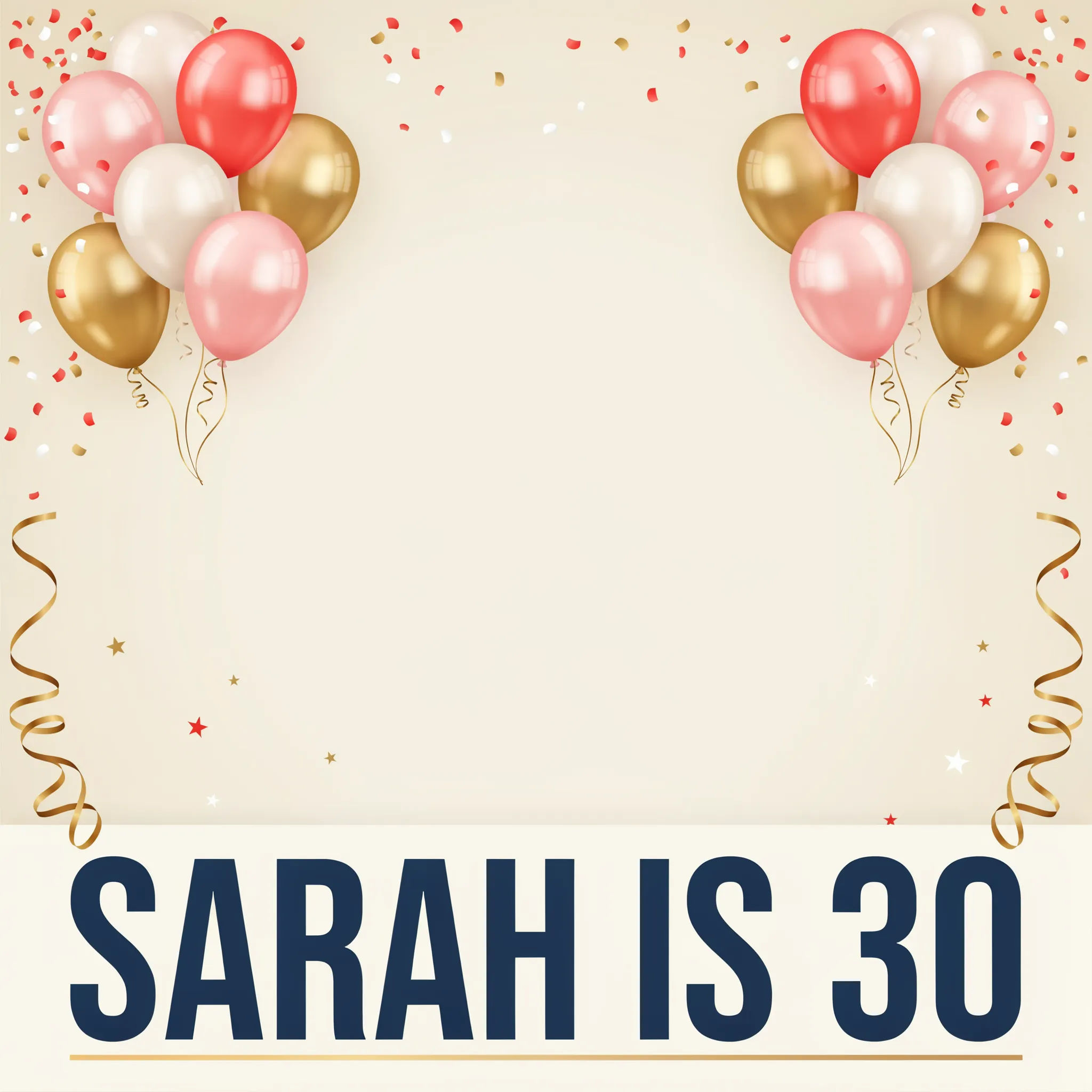 Birthday geofilter with confetti corners and a bold name and age