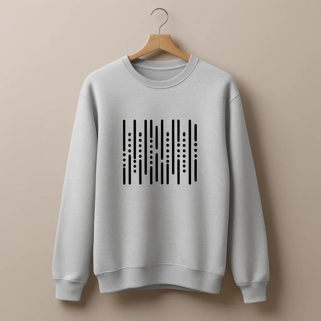 Sweatshirt on a wooden hanger printed with the uploaded design