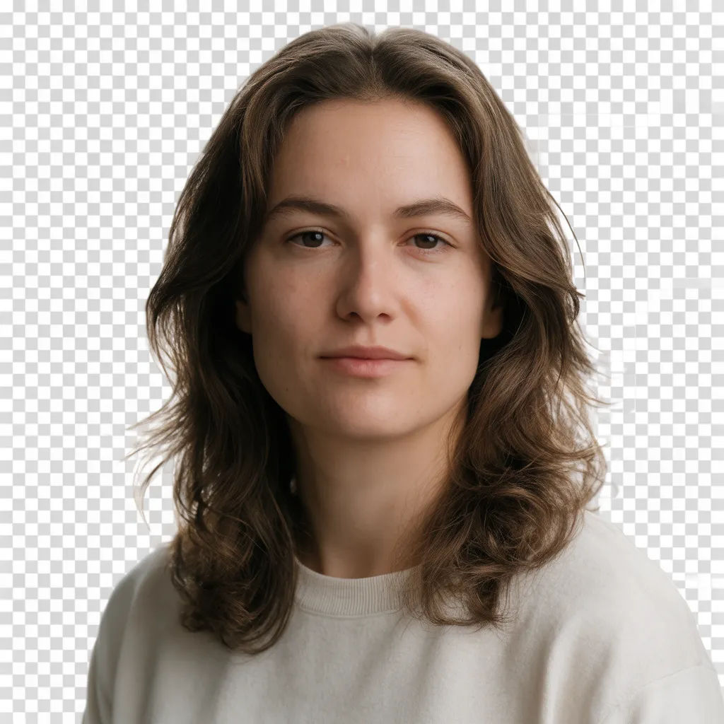 Person cut out with hair edges preserved on transparency