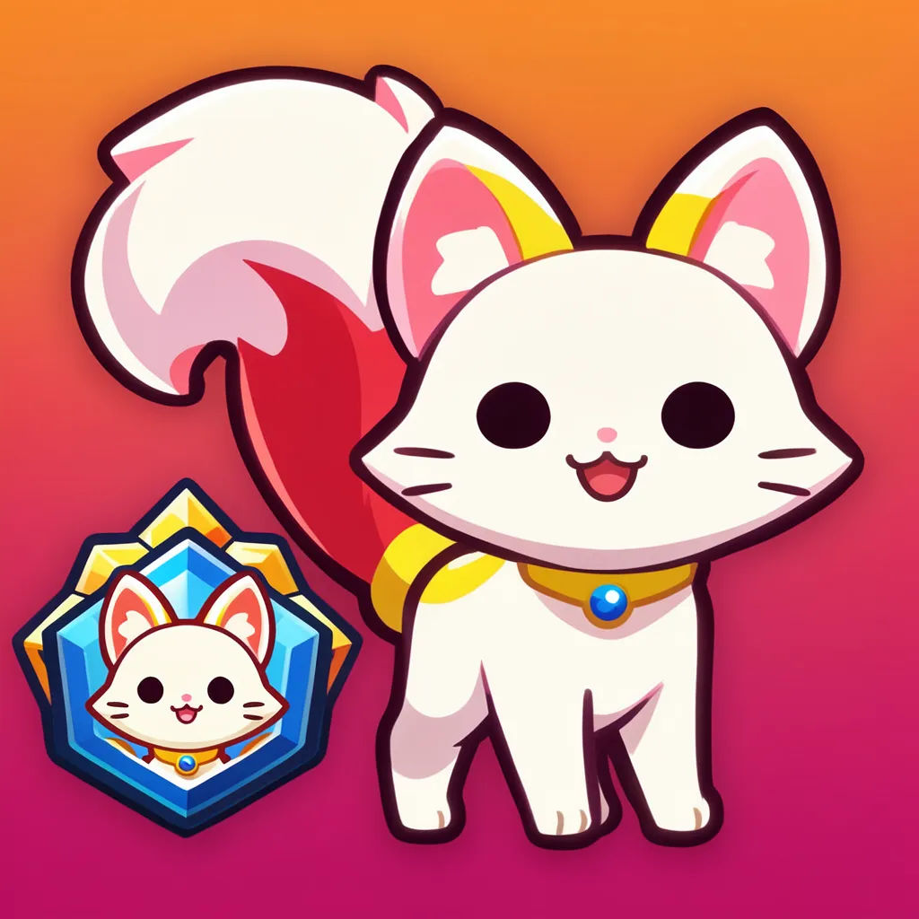 Sub badge icon of the cat mascot as a small gem