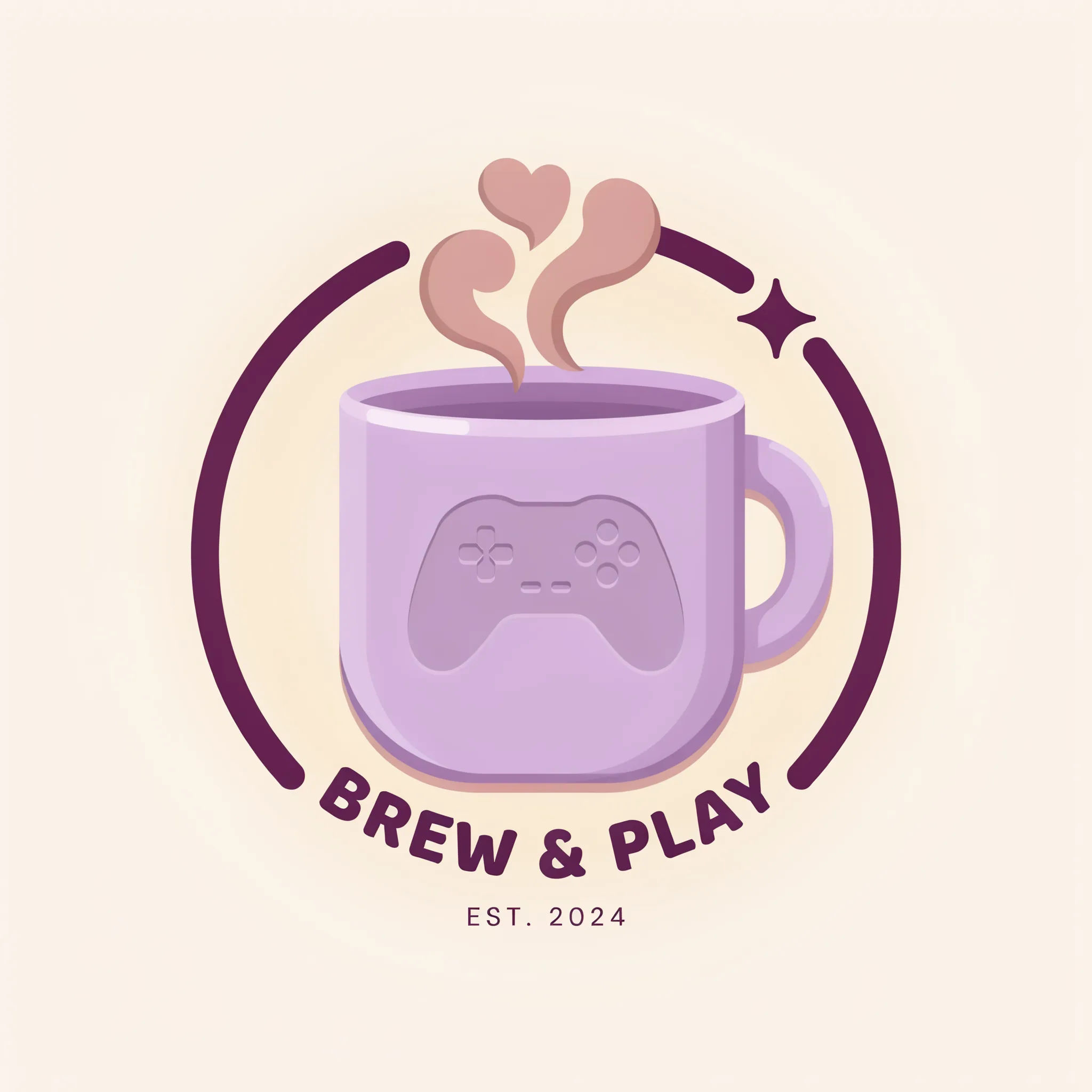 Cozy Twitch mark with a coffee cup and controller symbol