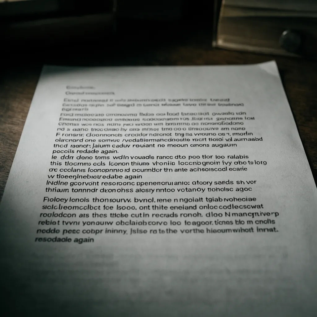 Blurry document photo with text made legible