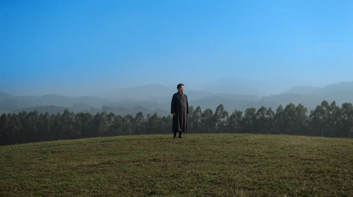 A portrait photo uncropped into a wide landscape frame