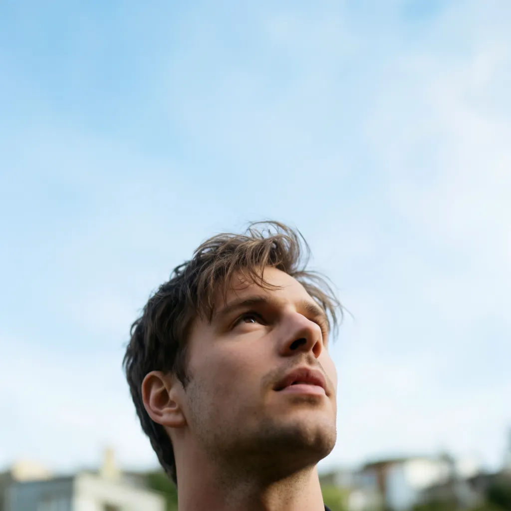 A photo extended upward to add clear headroom for a title