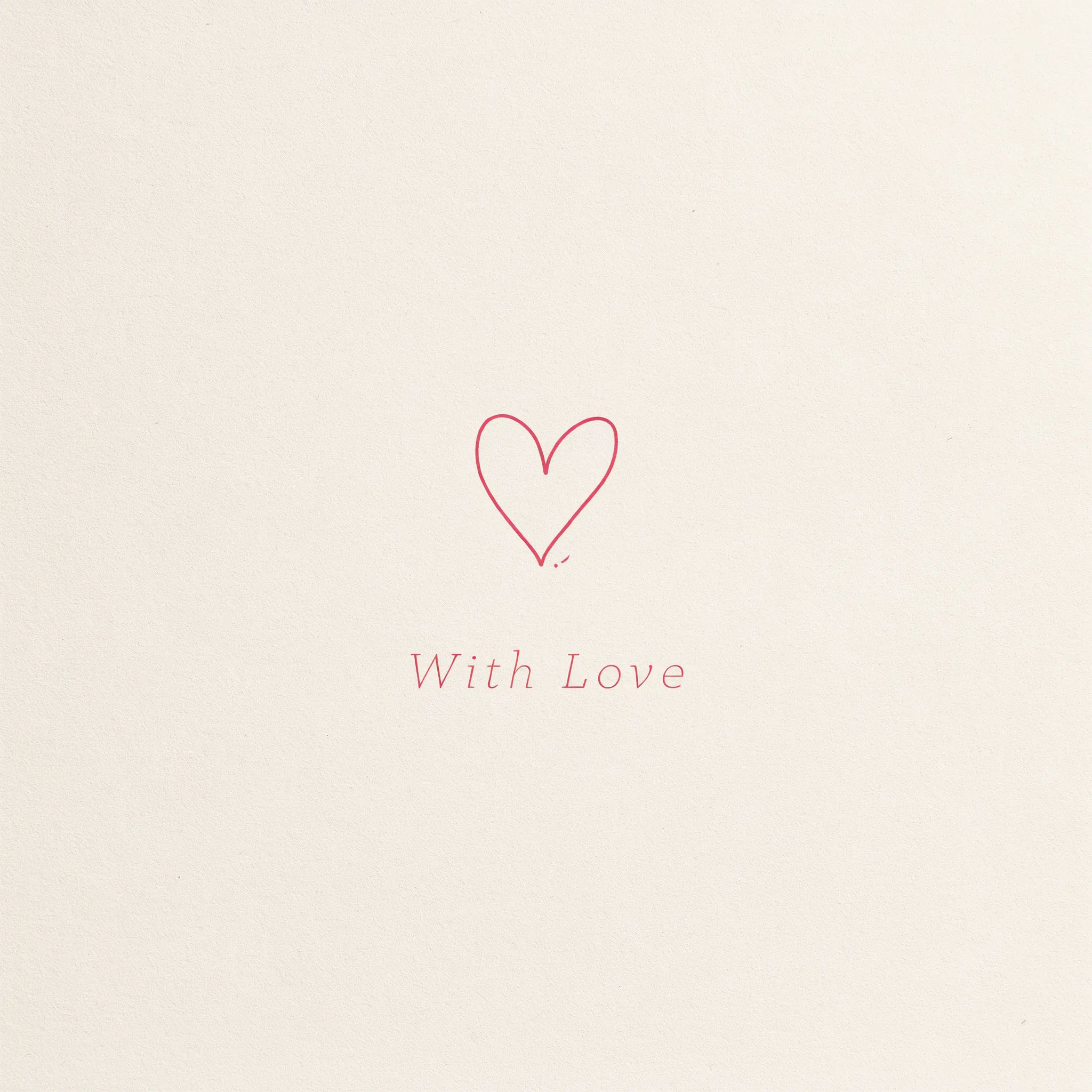Minimal Valentine card with a line-art heart on off-white