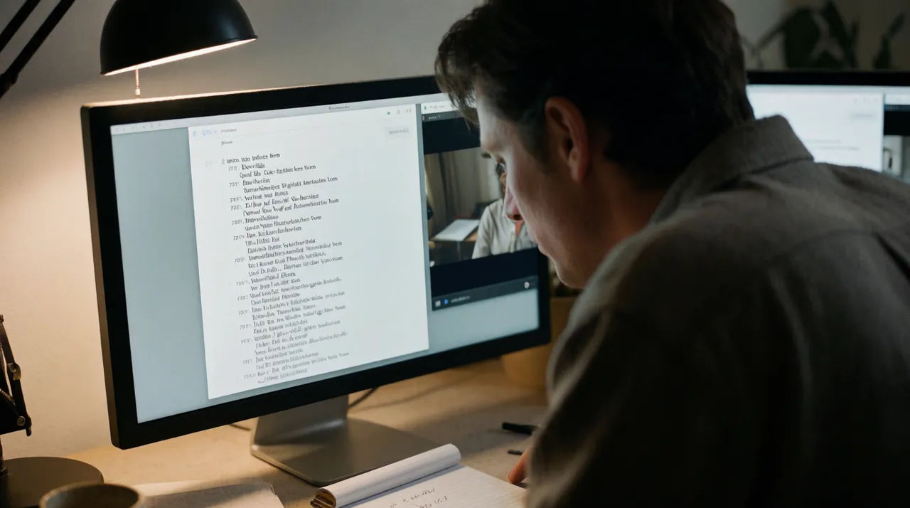 An interview recording alongside its editable text transcript