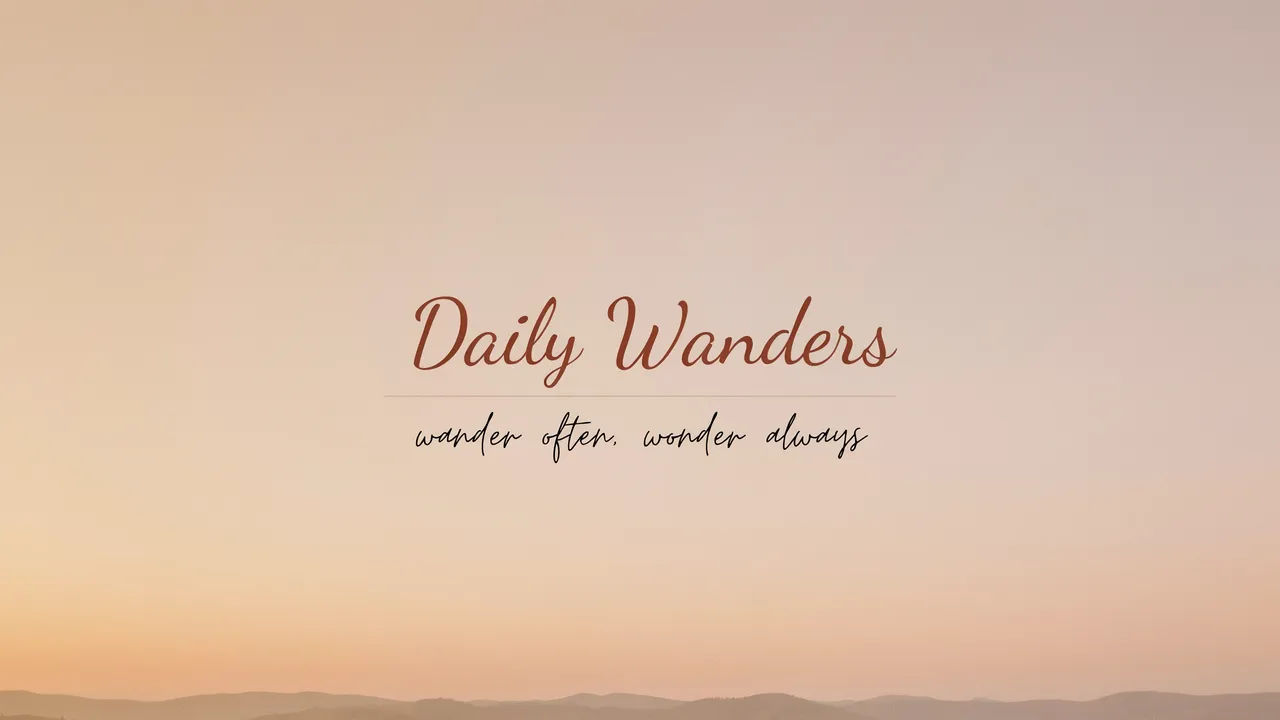 Warm sunset vlog channel banner with a Daily Wanders name and handwritten tagline