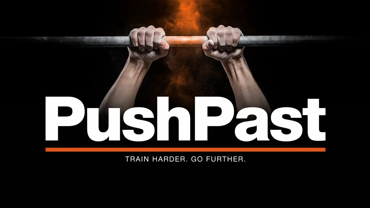 Bold orange gym fitness channel banner with the name PushPast