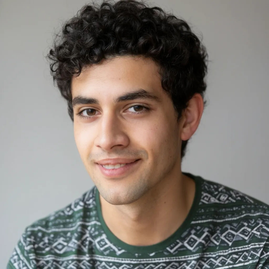 Selfie turned into a clean centered headshot on a grey background