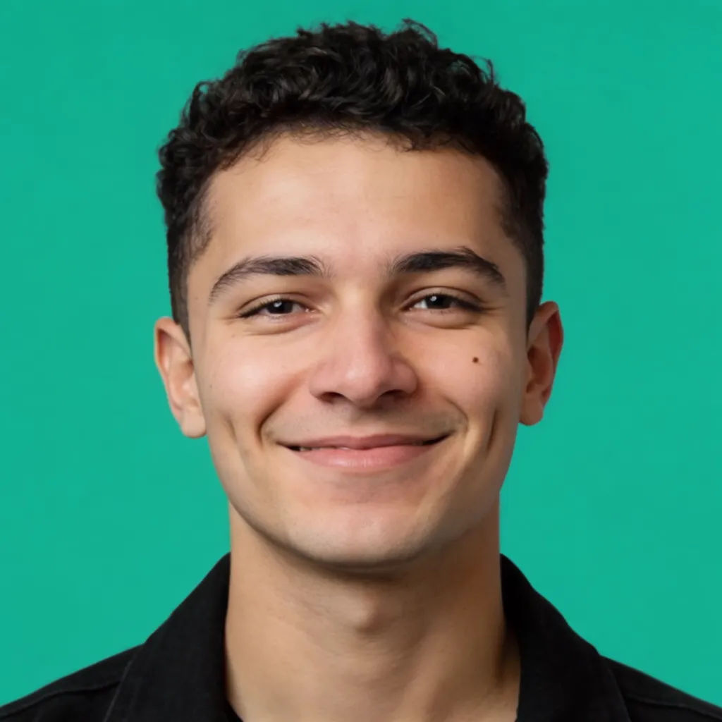 Avatar on a bold solid teal background