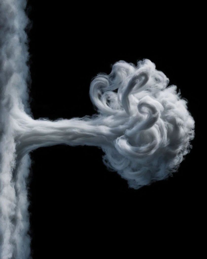 Blowing steam effect