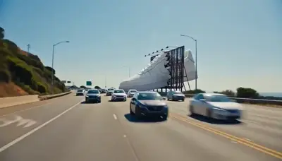 AI 3D highway billboard video