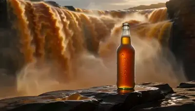 AI beverage waterfall video
