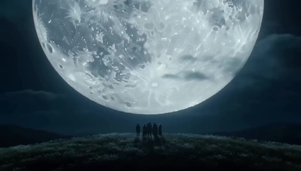 AI falling moon video generator | Morphic
