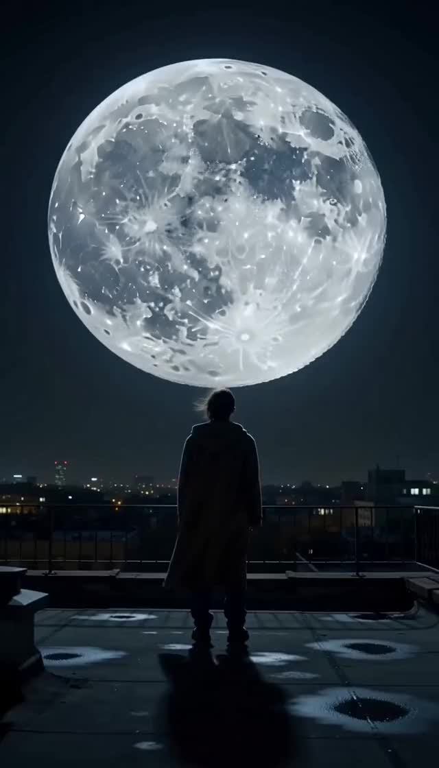 AI falling moon video generator | Morphic