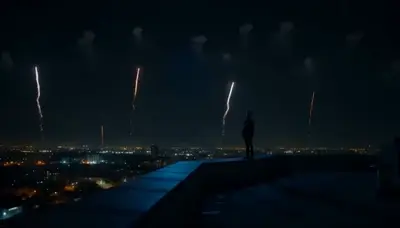 AI fireworks behind me effect