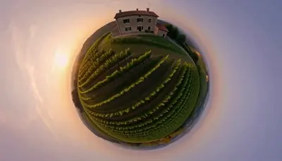AI tiny planet effect