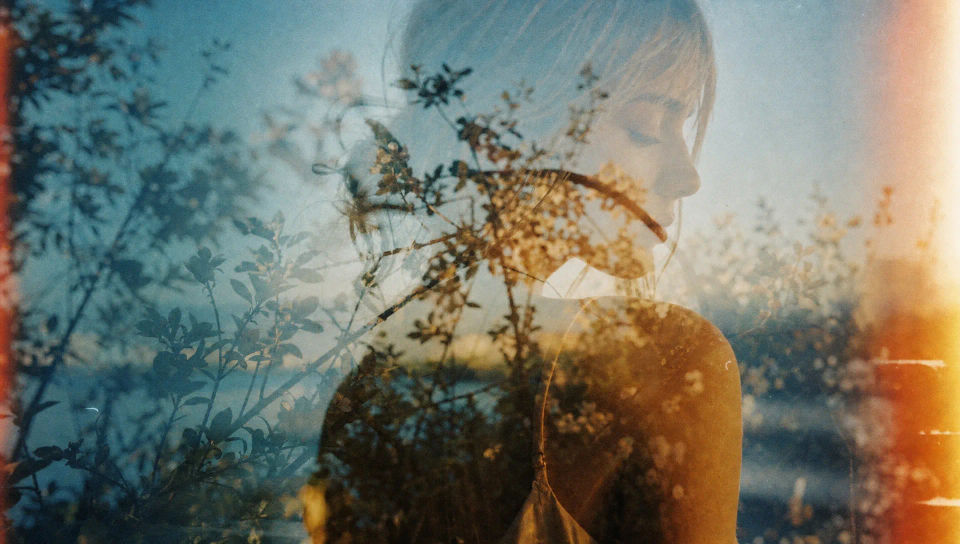Light-leak double-exposure frame
