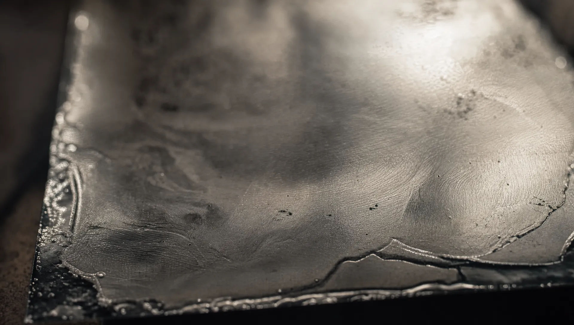 Collodion plate detail surface