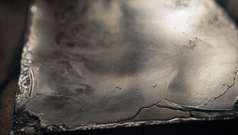 Collodion plate detail surface
