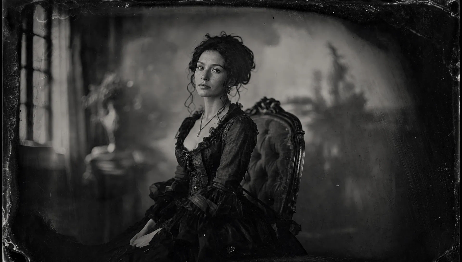 Wet-plate studio with backdrop