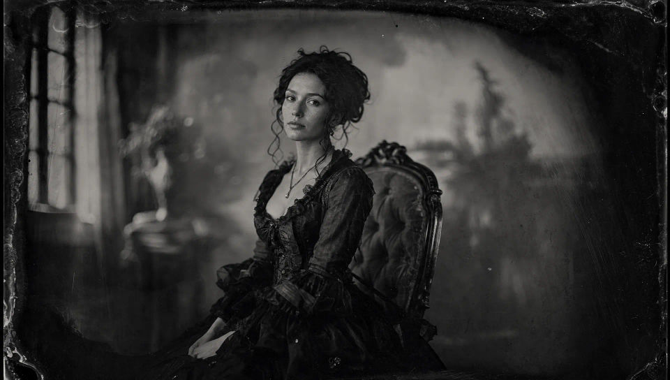 Wet-plate studio with backdrop