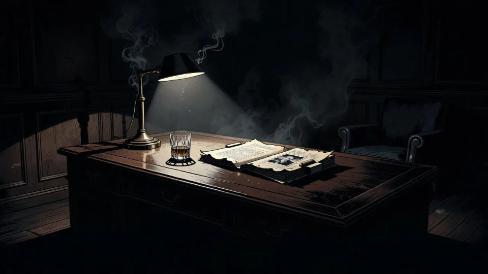 Single-lamp office interior