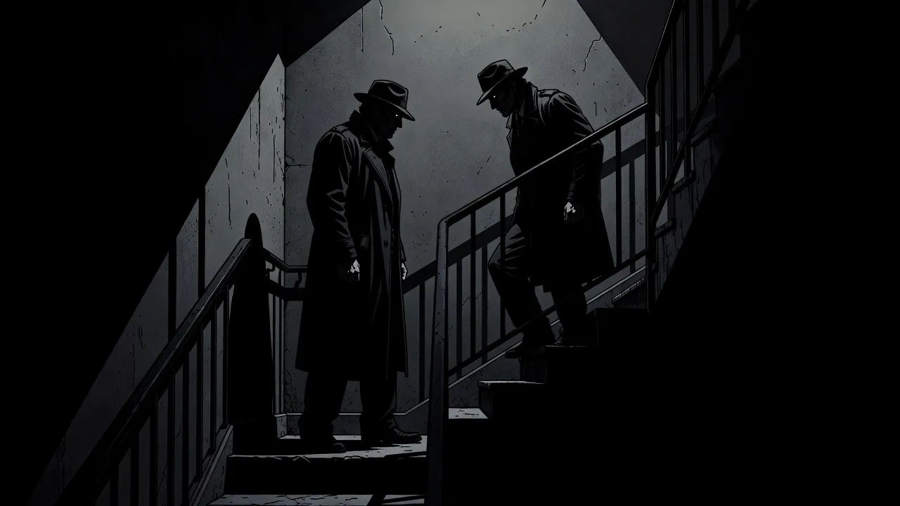 Stairwell confrontation