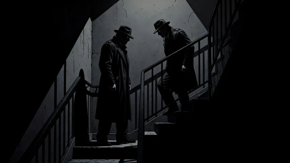 Stairwell confrontation