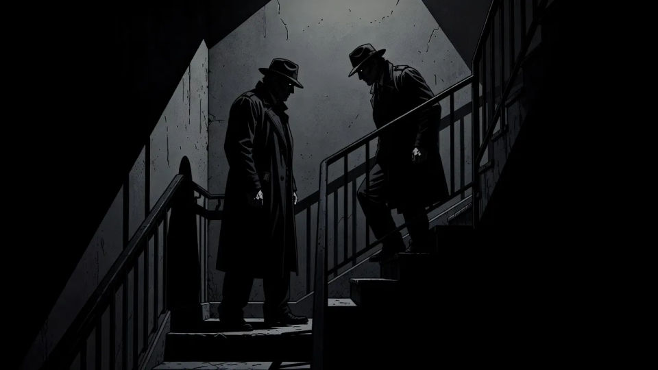 Stairwell confrontation