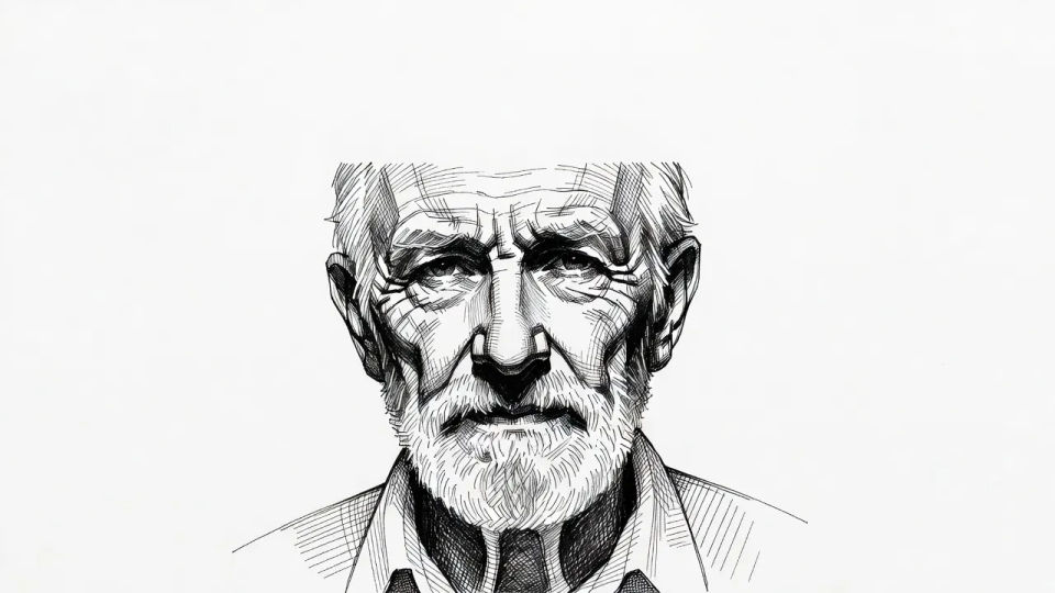 Cross-hatched portrait