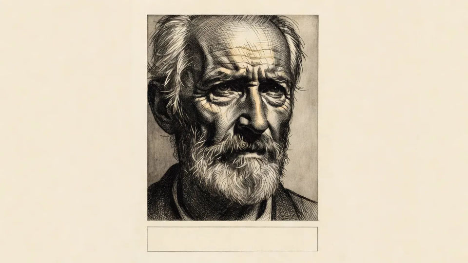 Cross-hatched portrait plate