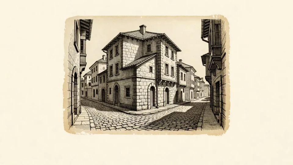 Architectural etching view