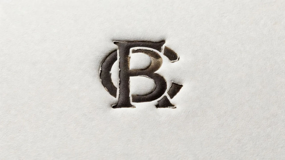 Deboss monogram card