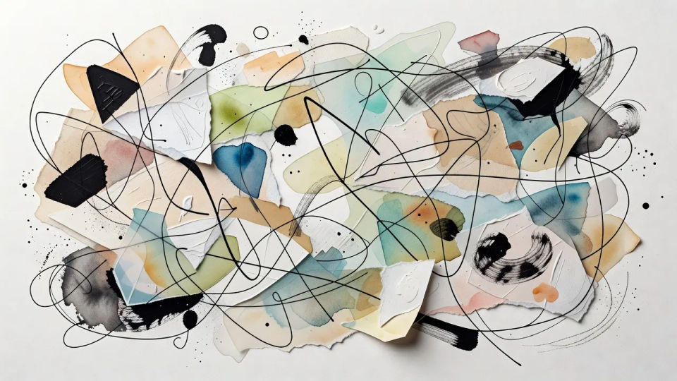 Collage-painting spread