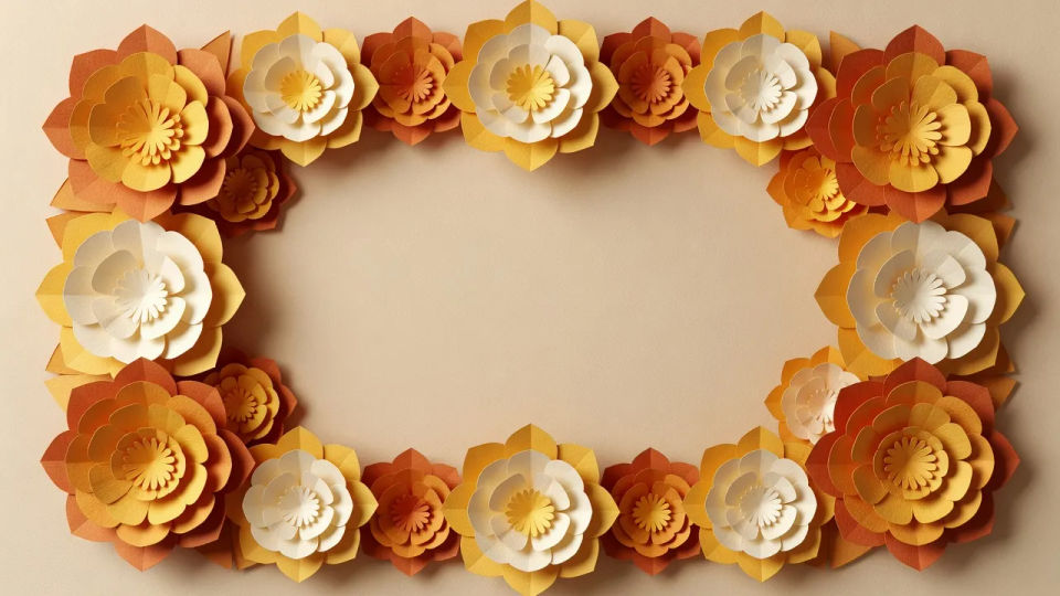 Floral border layout