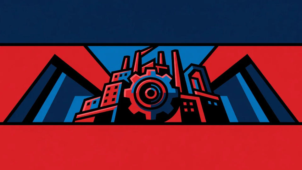 Emblem and slogan layout