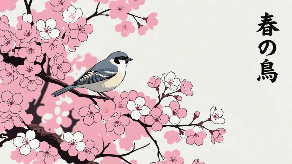 Bird-and-flower study