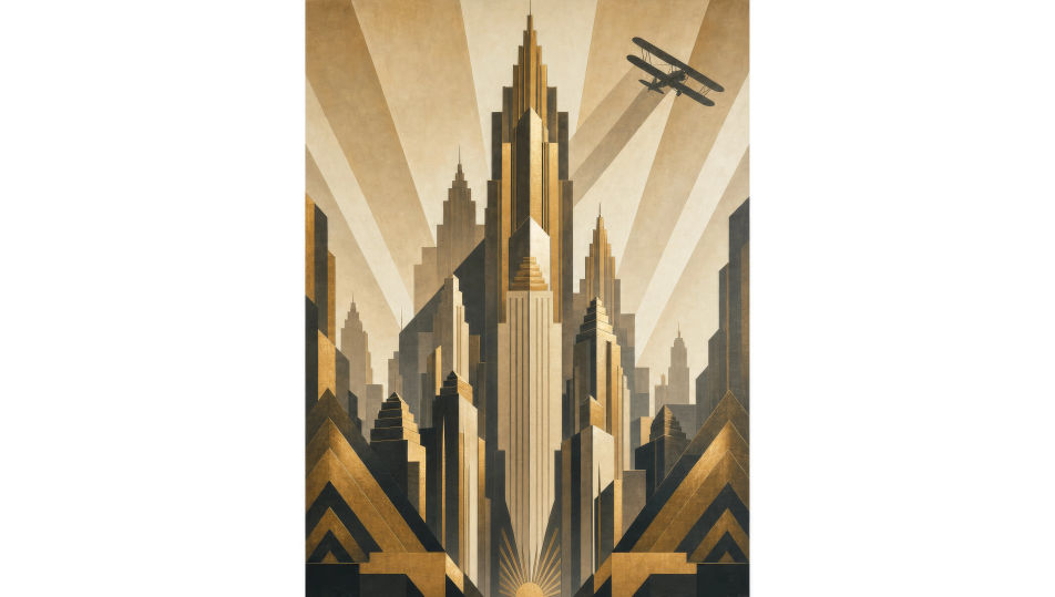 Reiseposter der Stadt: gestufte Pyramiden
