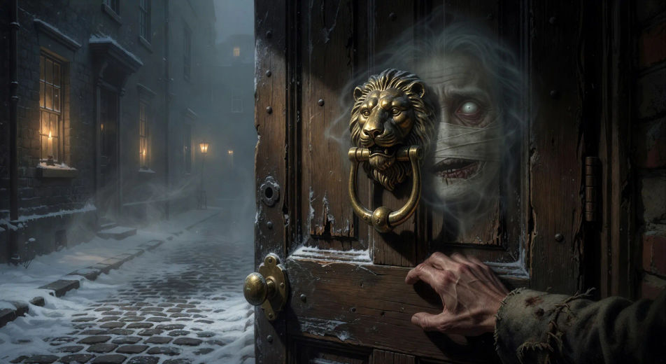 The door-knocker turns into Marley