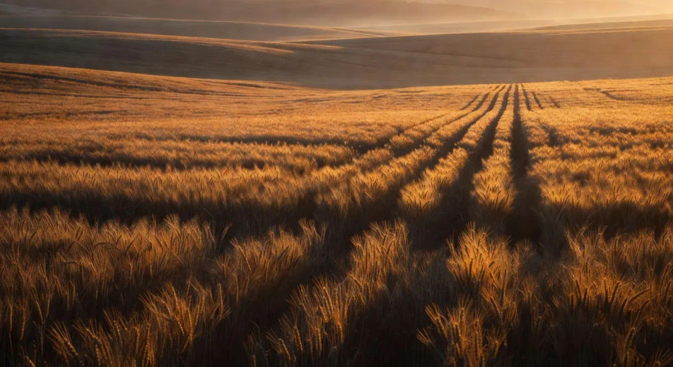 Low directional sun raking a Vision3 250D field