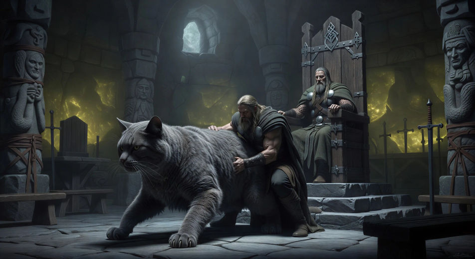 The lifting at Utgard-Loki’s court