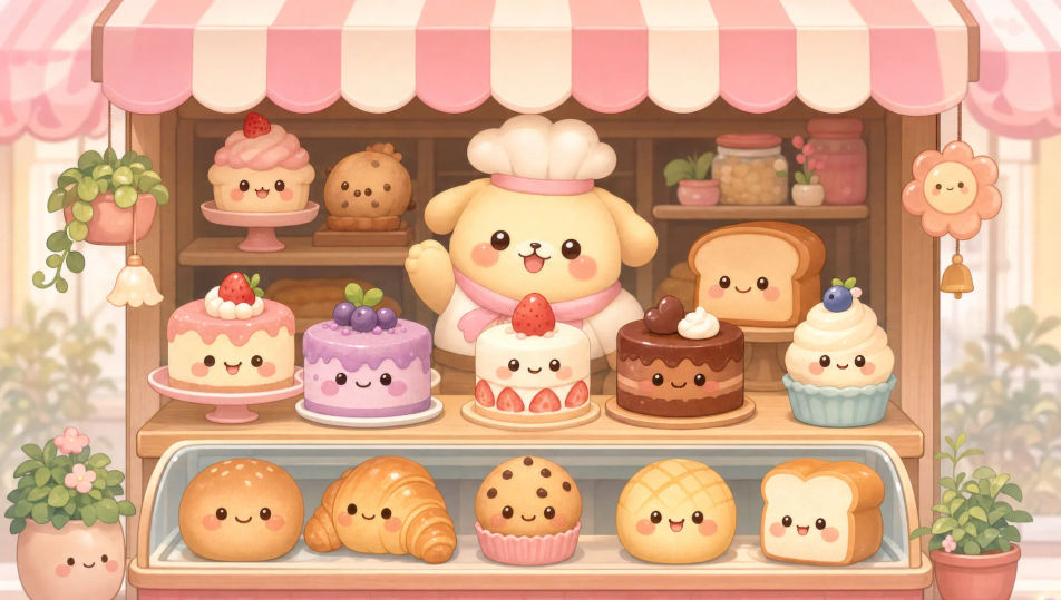 Kawaii bakery counter
