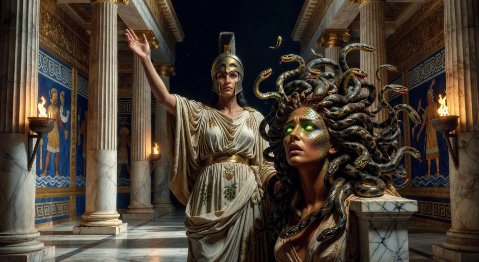 La maldición de Atenea transforma a Medusa