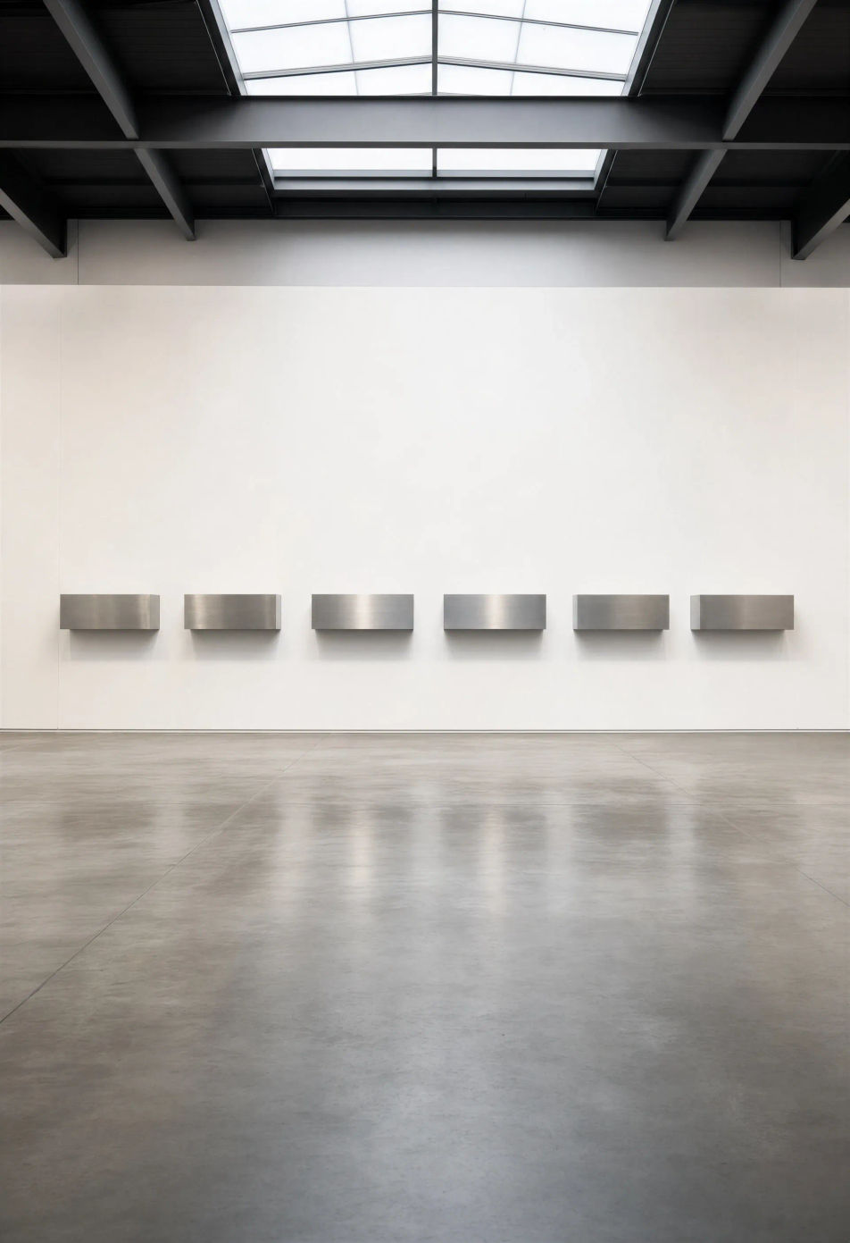 Intérieur de galerie avec une seule rangée de Judd