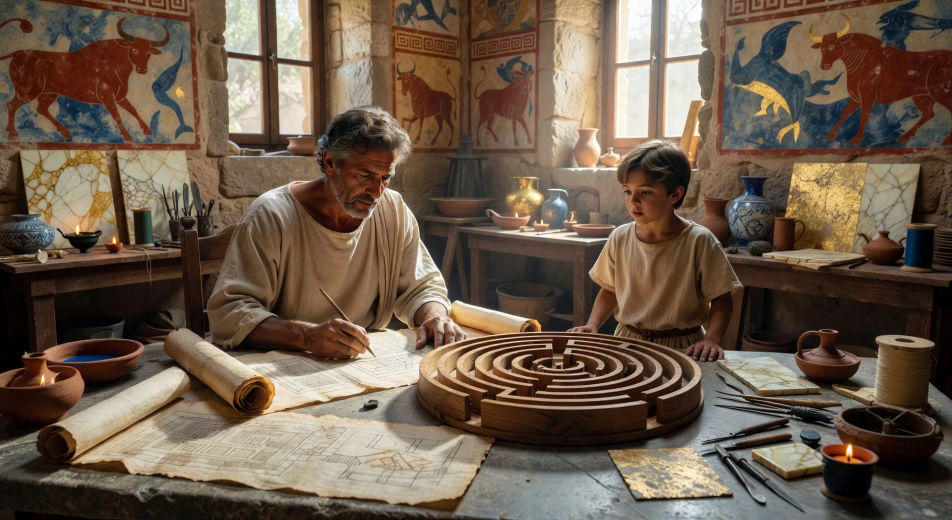 Daedalus designs the labyrinth